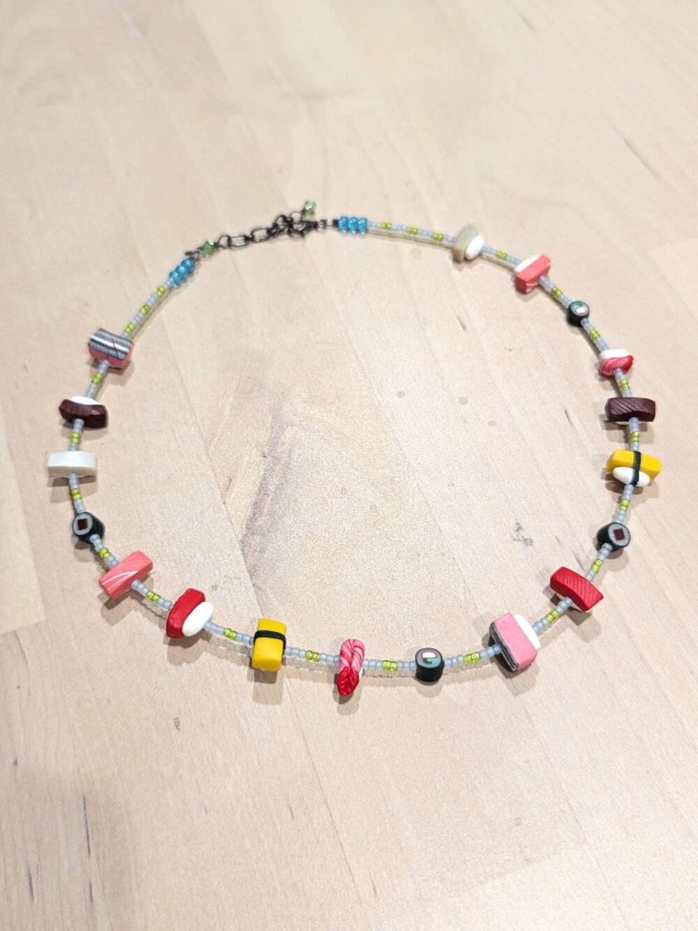 Shana Logic Handmade Polymer Clay Miniature Sushi Beaded Novelty Necklace